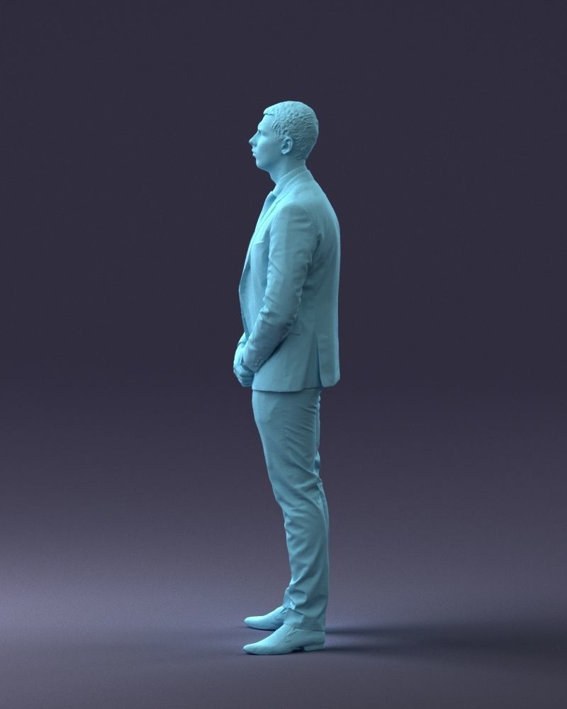 000192 Businessman in Formal Suit Standing Pose 3D model_13