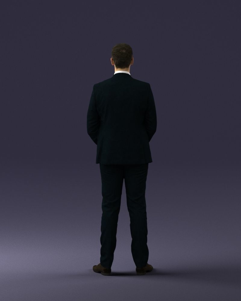 000192 Businessman in Formal Suit Standing Pose 3D model_17