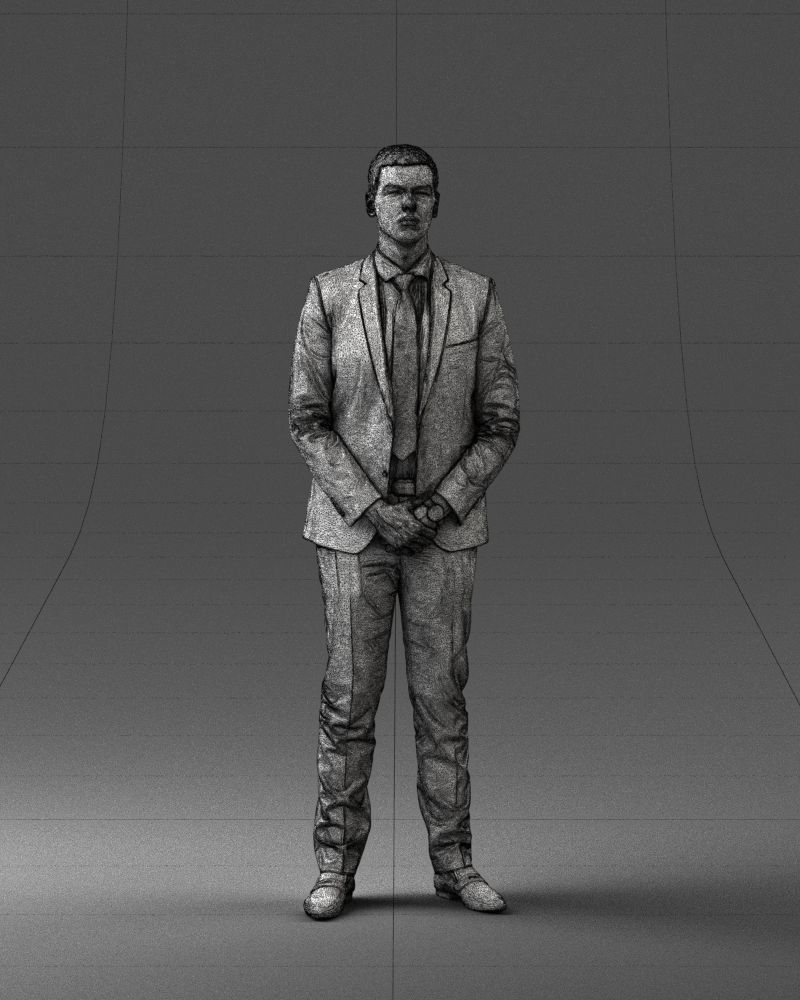 000192 Businessman in Formal Suit Standing Pose 3D model_34