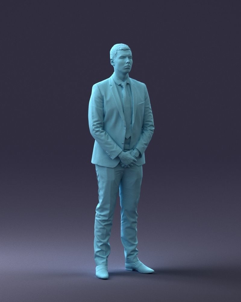 000192 Businessman in Formal Suit Standing Pose 3D model_30