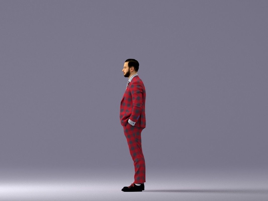 man in red gray quads suit 1066 3D Print Ready 3D print model_20