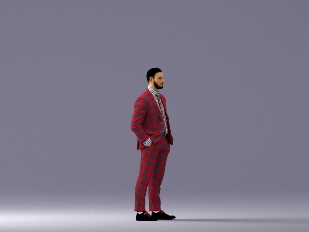 man in red gray quads suit 1066 3D Print Ready 3D print model_15