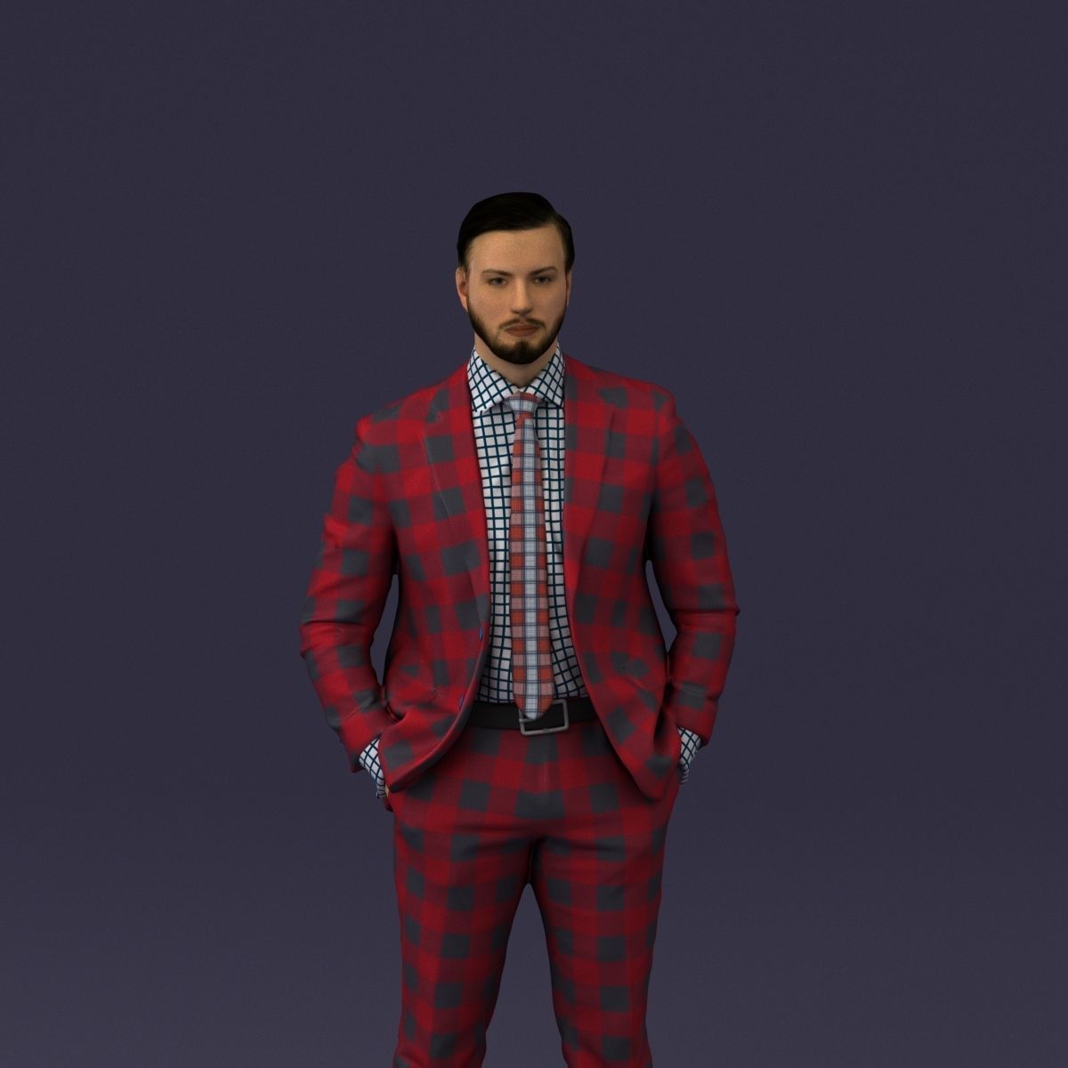 man in red gray quads suit 1066 3D Print Ready 3D print model_37