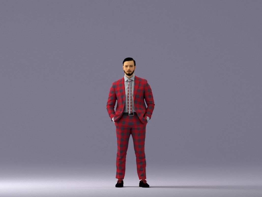 man in red gray quads suit 1066 3D Print Ready 3D print model_22