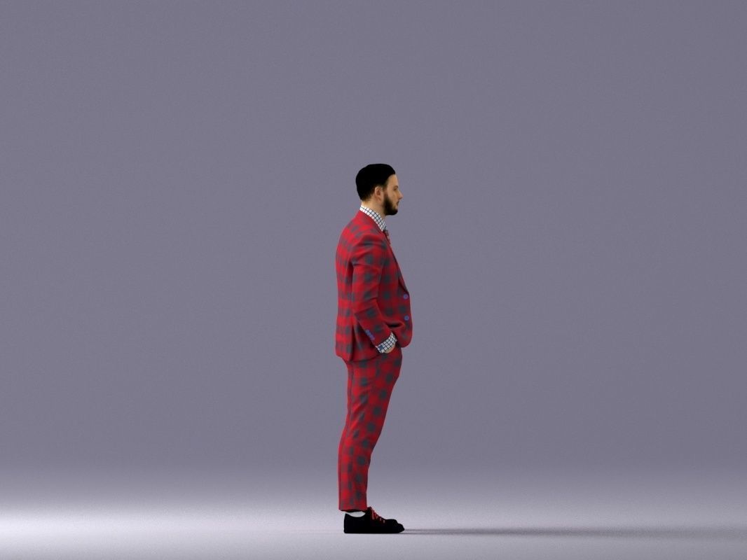 man in red gray quads suit 1066 3D Print Ready 3D print model_16