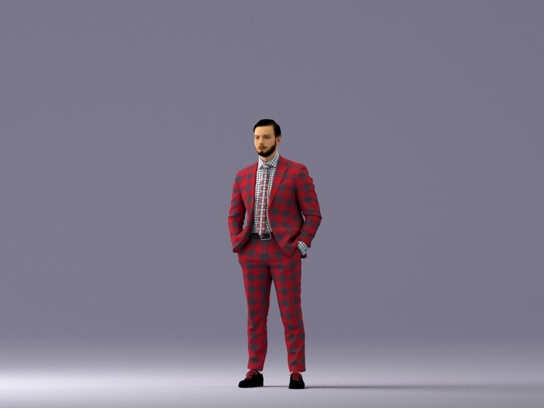 man in red gray quads suit 1066 3D Print Ready 3D print model_21