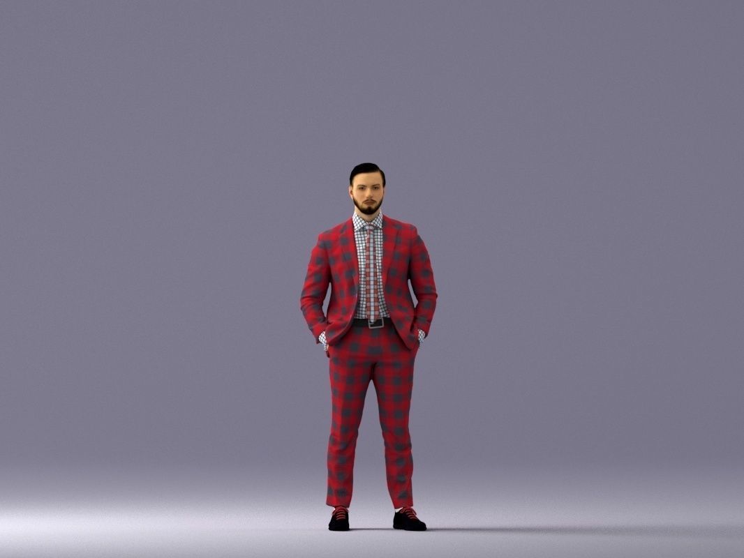 man in red gray quads suit 1066 3D Print Ready 3D print model_23
