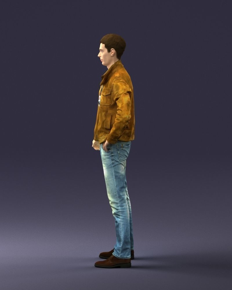 Man in leather jacket 0118 3D model_24