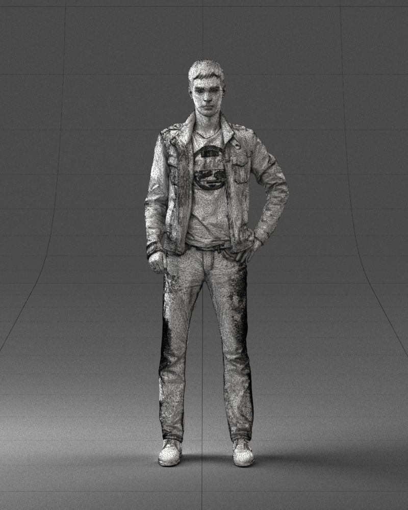 Man in leather jacket 0118 3D model_38