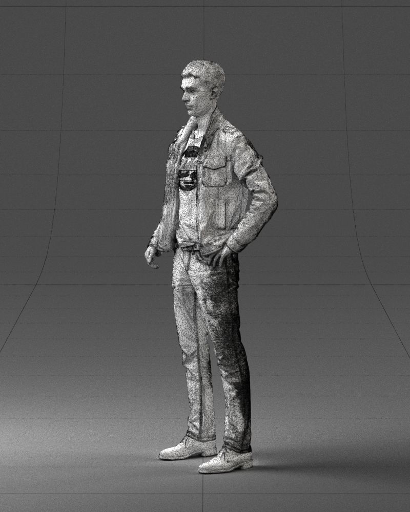 Man in leather jacket 0118 3D model_29