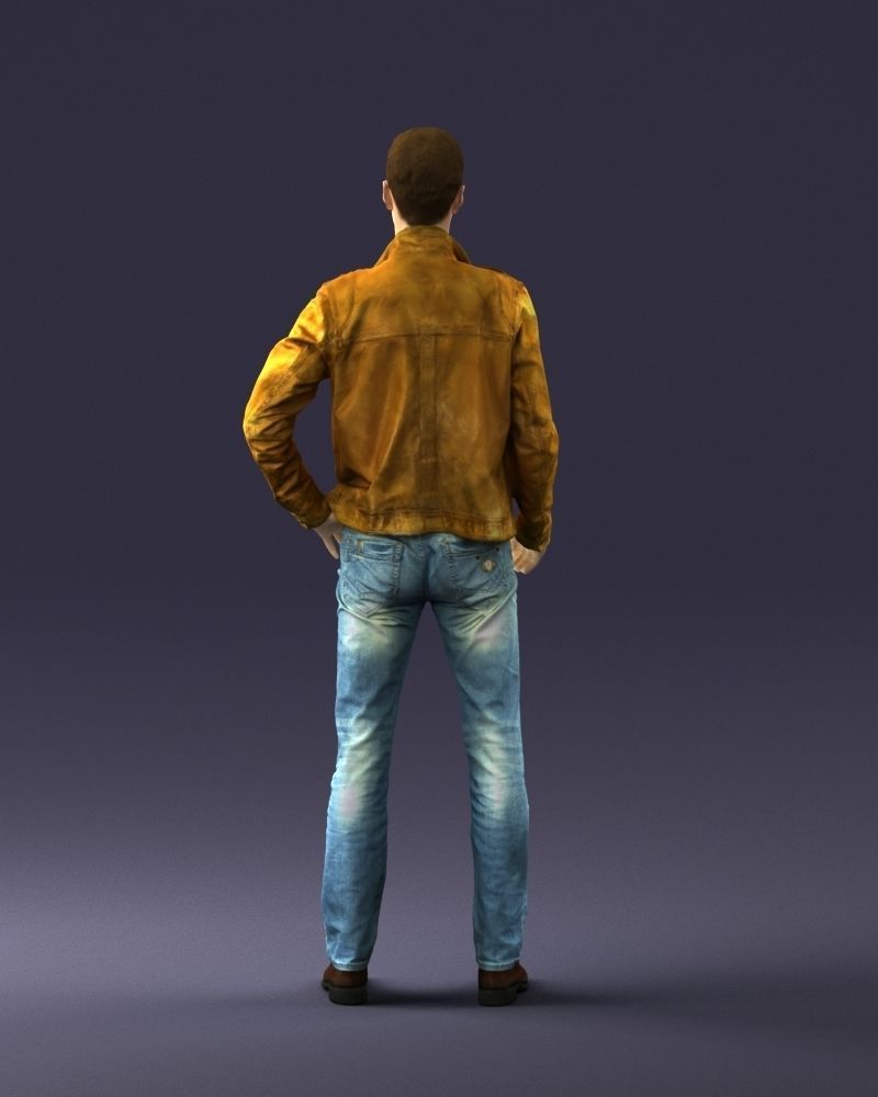 Man in leather jacket 0118 3D model_18