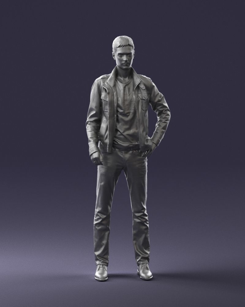 Man in leather jacket 0118 3D model_4