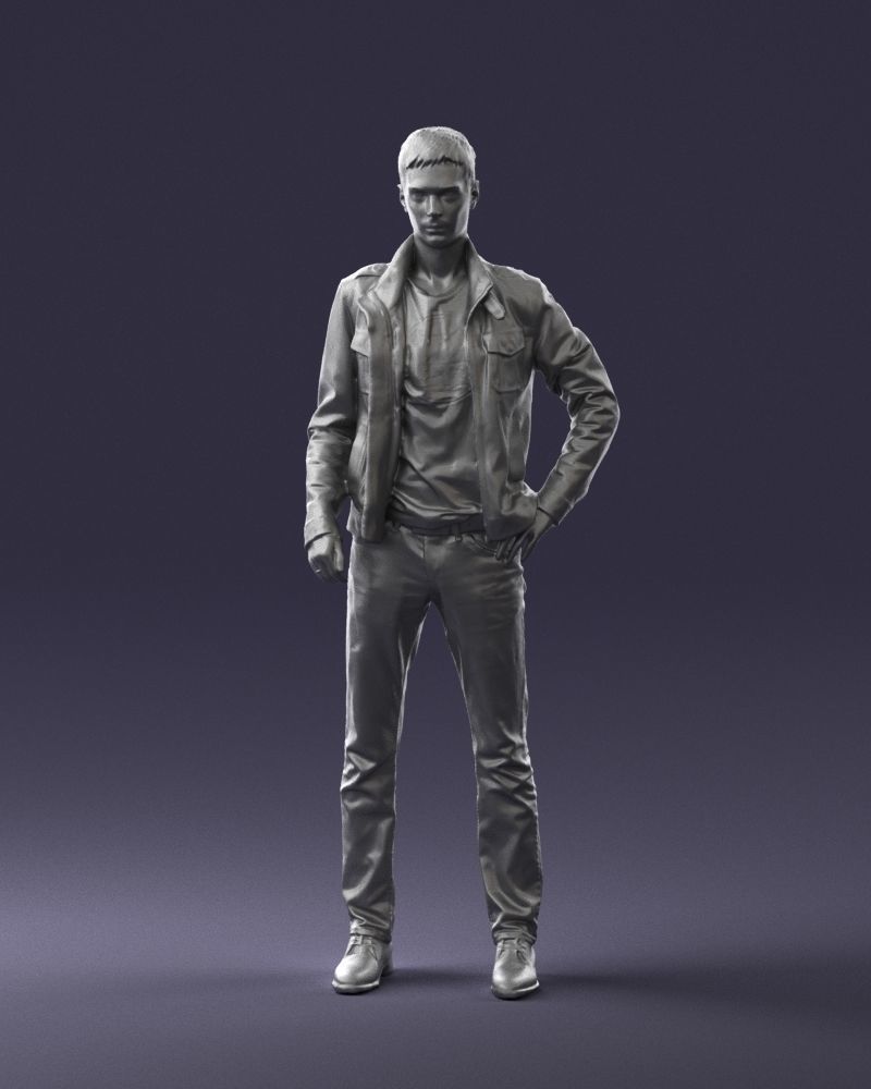 Man in leather jacket 0118 3D model_34