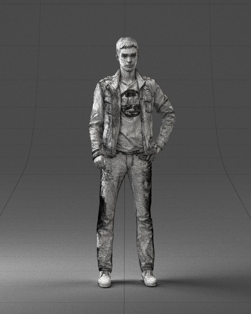Man in leather jacket 0118 3D model_5