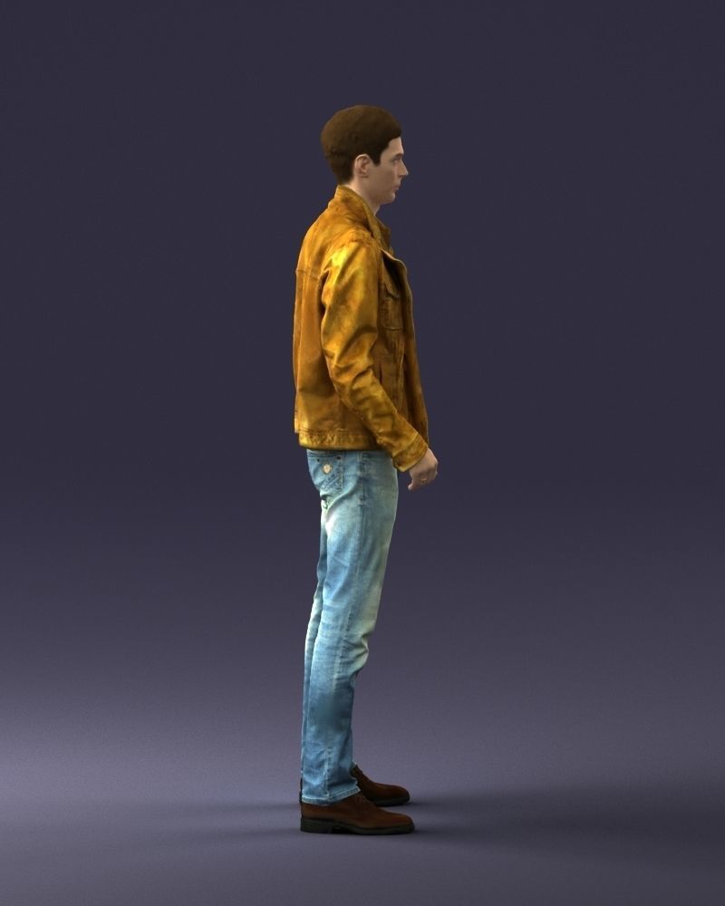 Man in leather jacket 0118 3D model_12