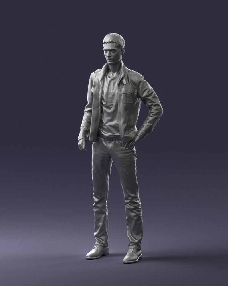 Man in leather jacket 0118 3D model_31
