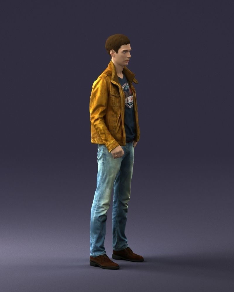 Man in leather jacket 0118 3D model_9