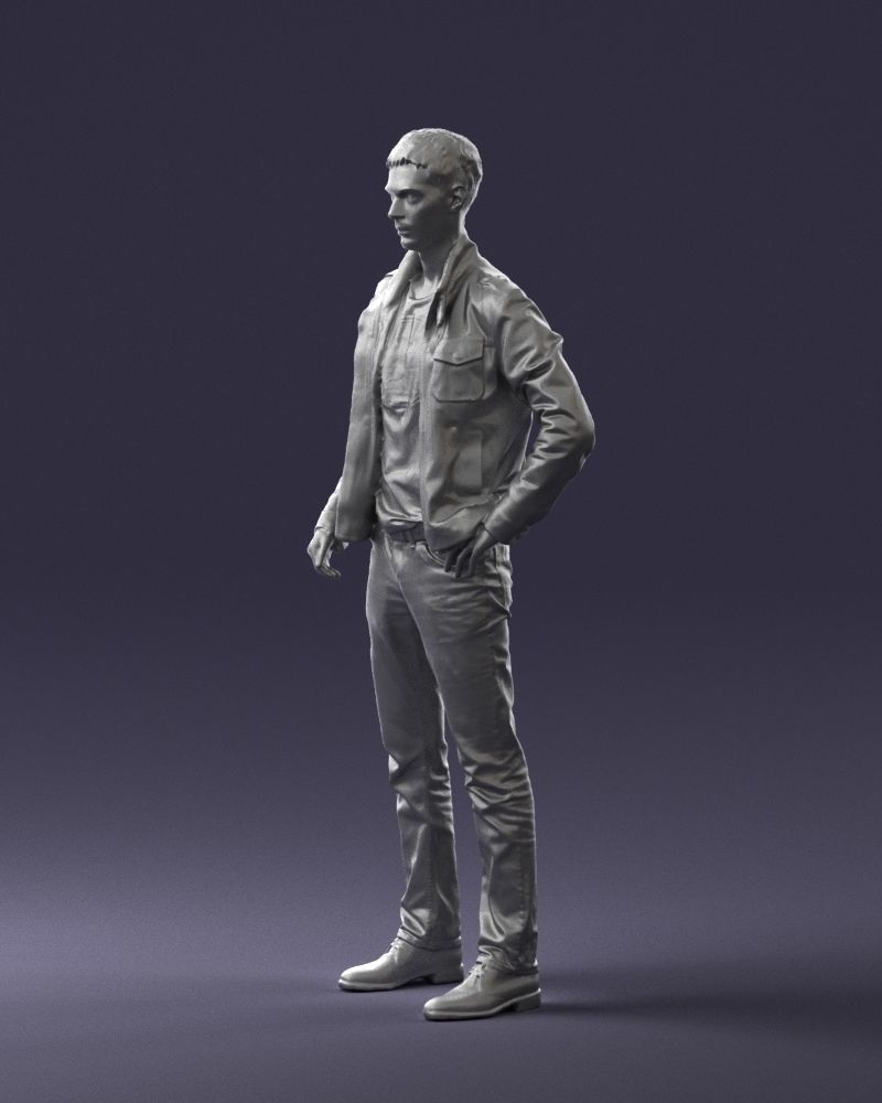 Man in leather jacket 0118 3D model_28
