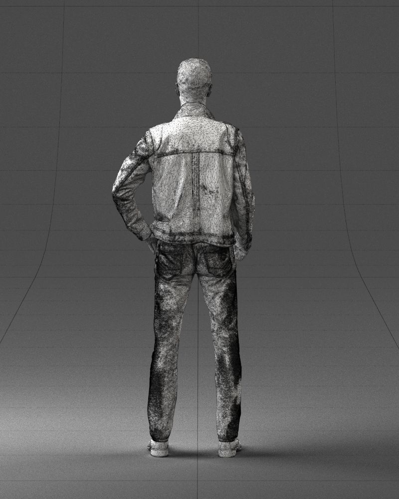 Man in leather jacket 0118 3D model_20