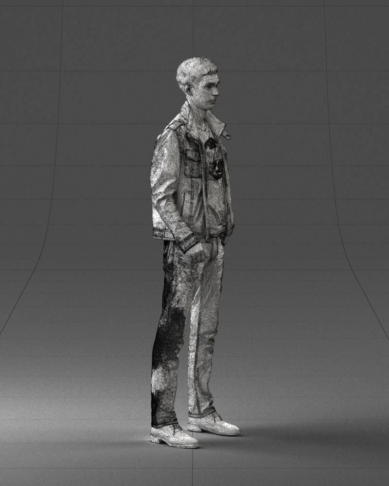 Man in leather jacket 0118 3D model_11