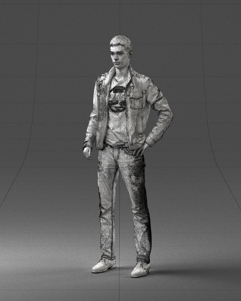 Man in leather jacket 0118 3D model_32