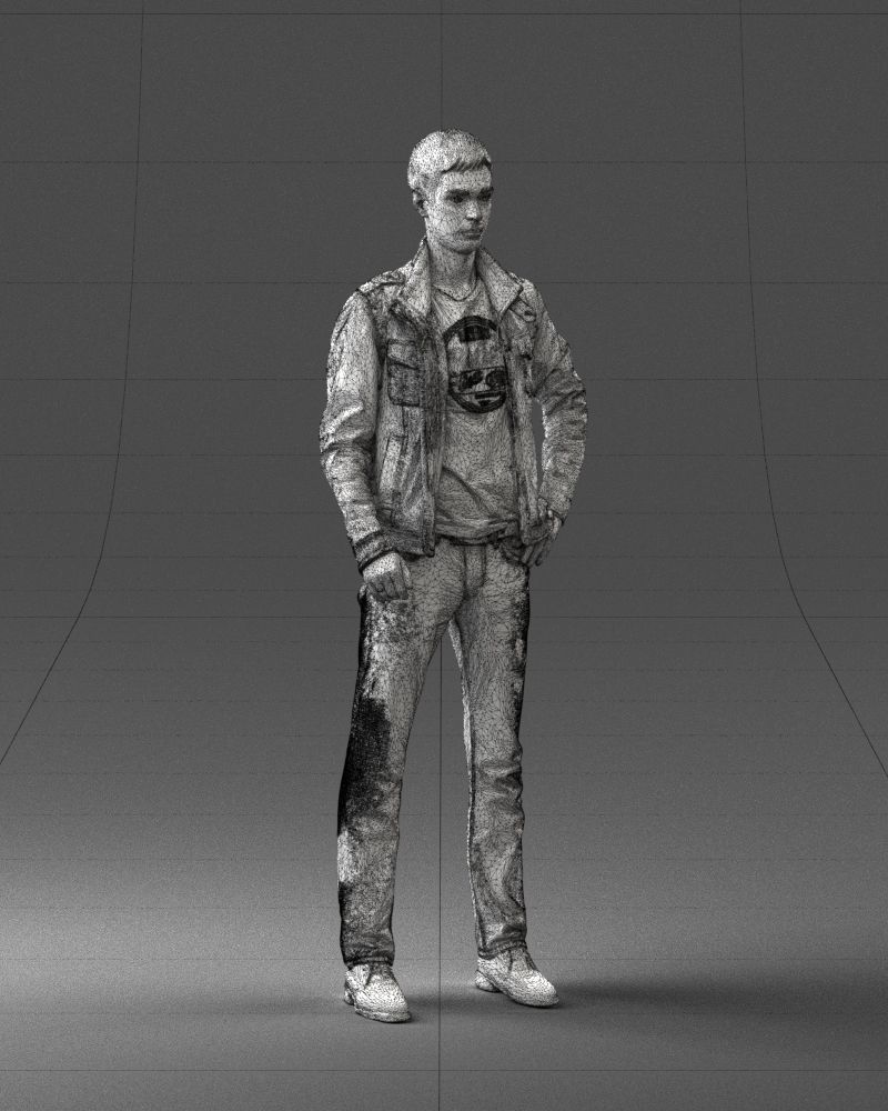 Man in leather jacket 0118 3D model_8