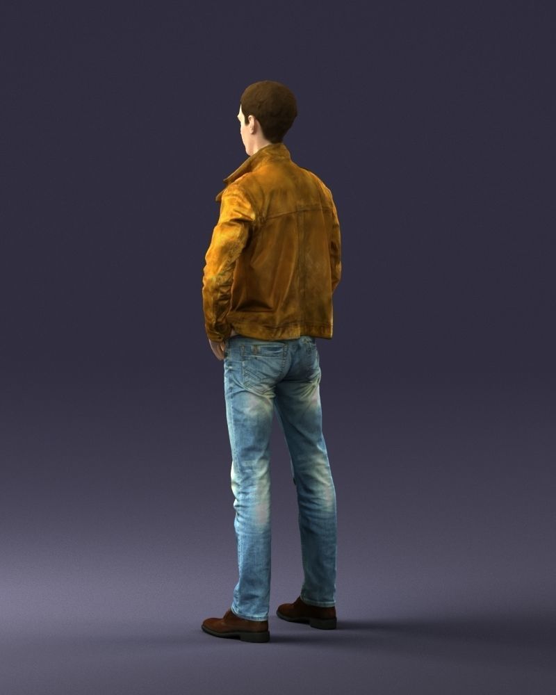 Man in leather jacket 0118 3D model_21
