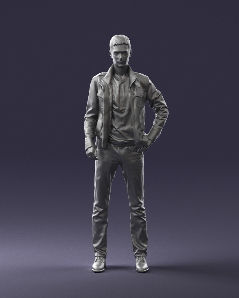 Man in leather jacket 0118 3D model_37