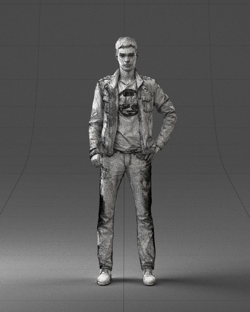 Man in leather jacket 0118 3D model_2