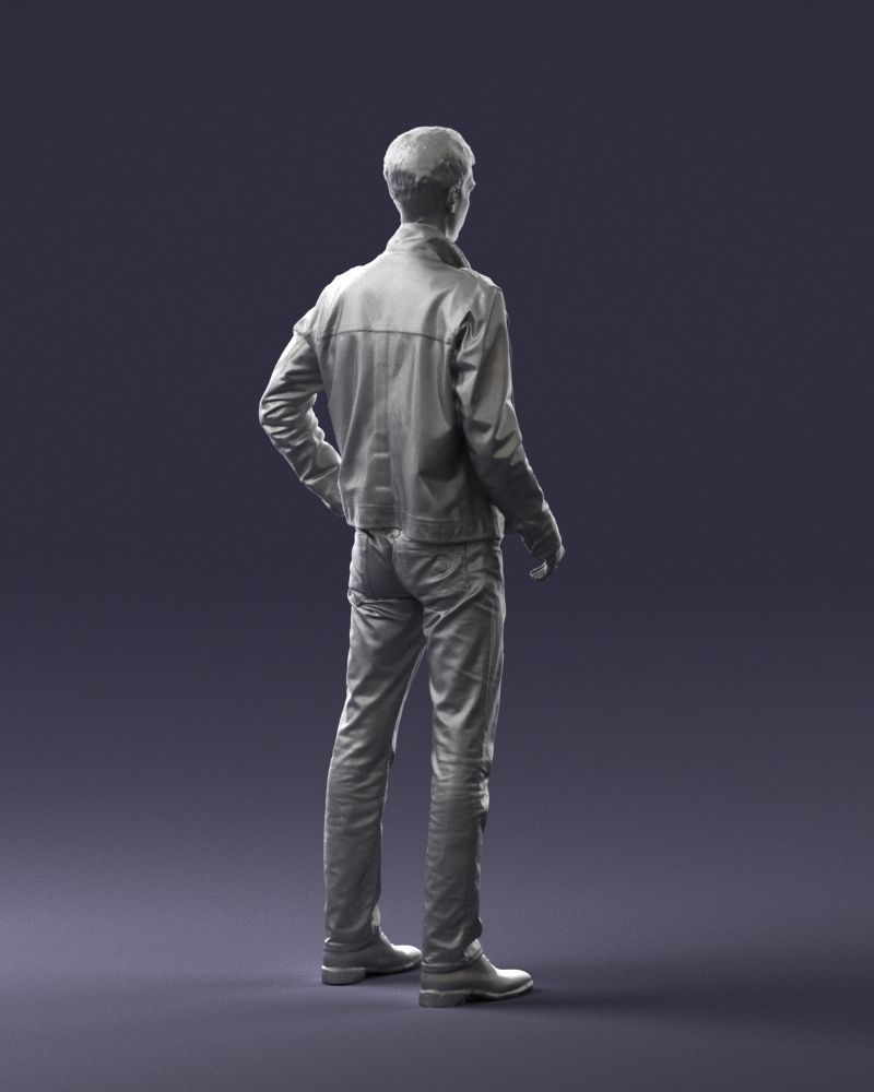 Man in leather jacket 0118 3D model_16
