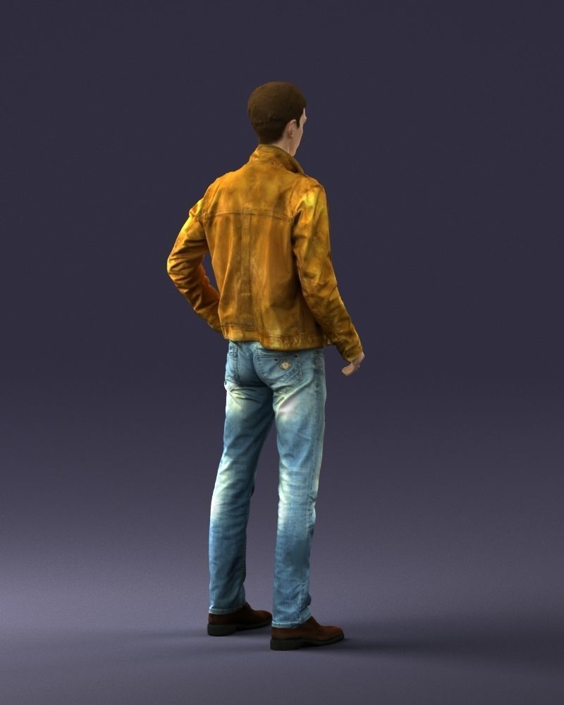 Man in leather jacket 0118 3D model_15