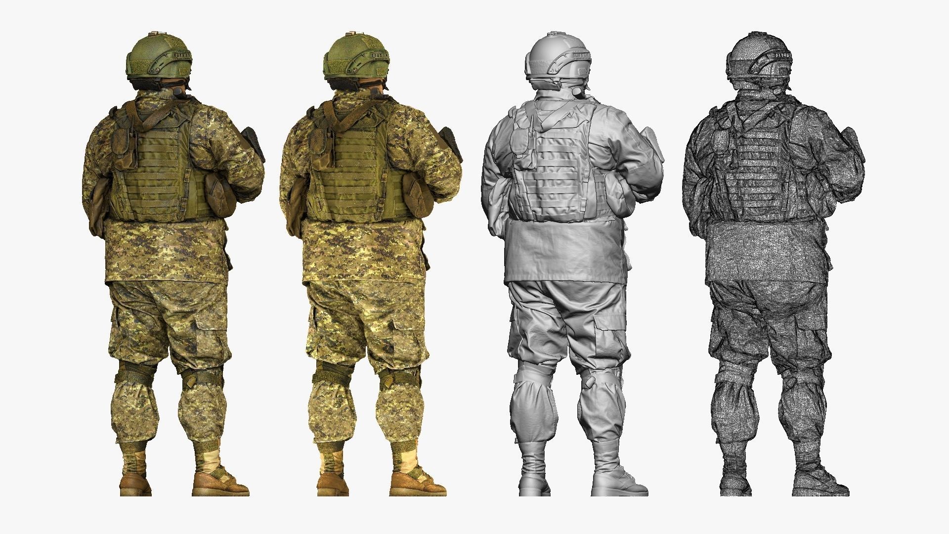 modern soldier in camouflage honeybadger 001149 3D model_2