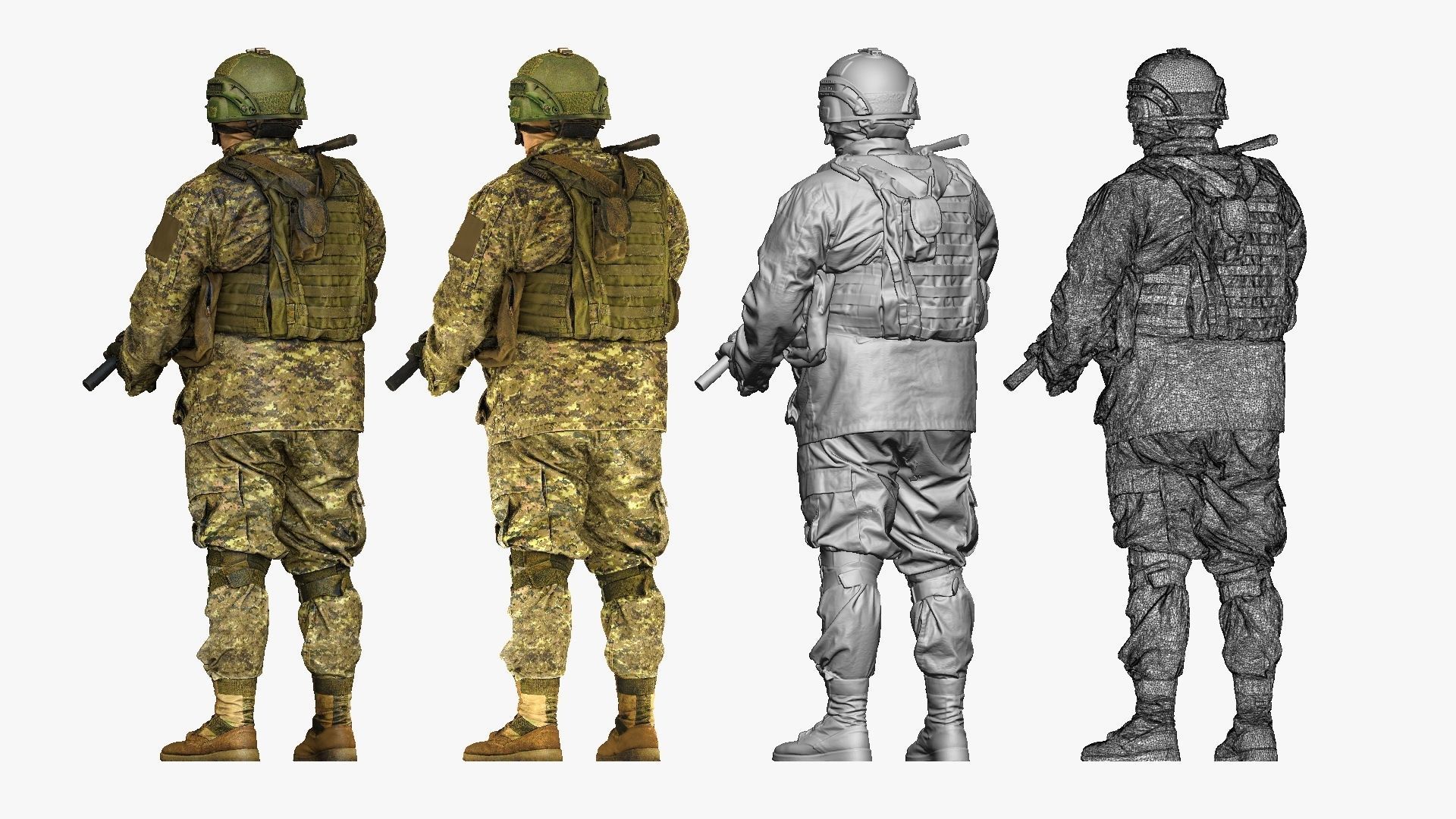 modern soldier in camouflage honeybadger 001149 3D model_10