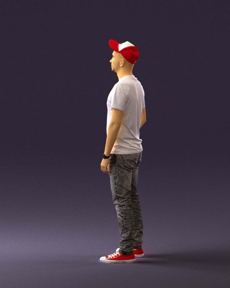 Man in red converse and hat 0406 3D Print Ready 3D print model_21