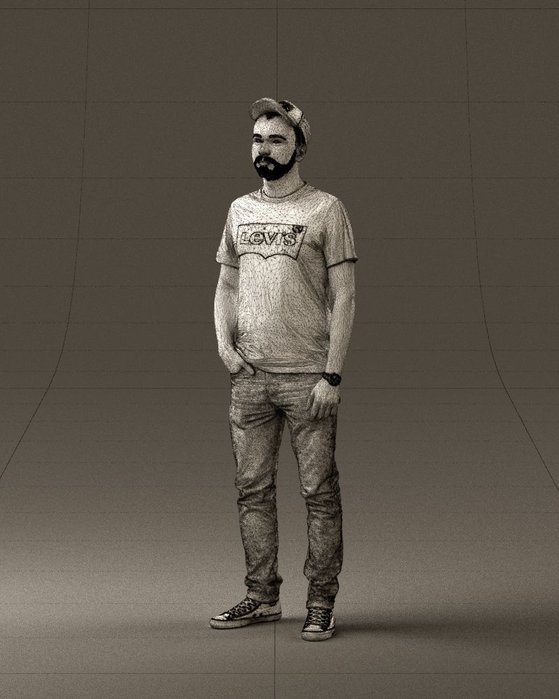 Man in red converse and hat 0406 3D Print Ready 3D print model_29