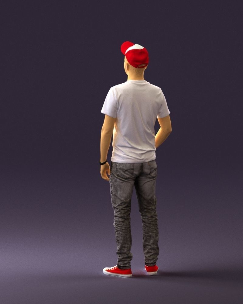 Man in red converse and hat 0406 3D Print Ready 3D print model_18