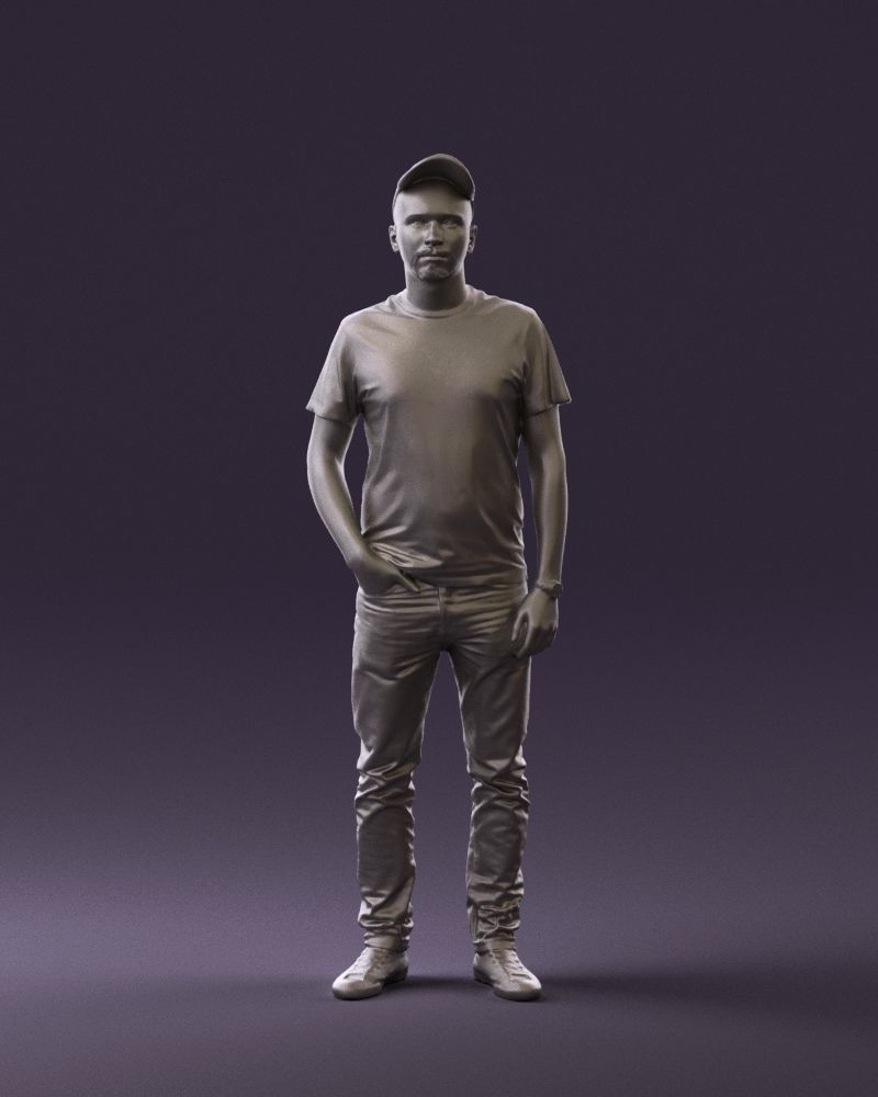 Man in red converse and hat 0406 3D Print Ready 3D print model_31