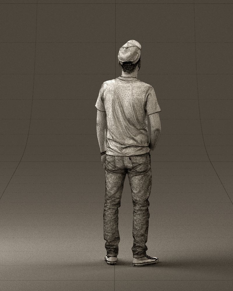 Man in red converse and hat 0406 3D Print Ready 3D print model_17