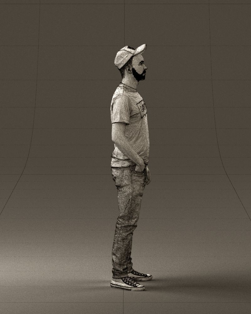 Man in red converse and hat 0406 3D Print Ready 3D print model_11