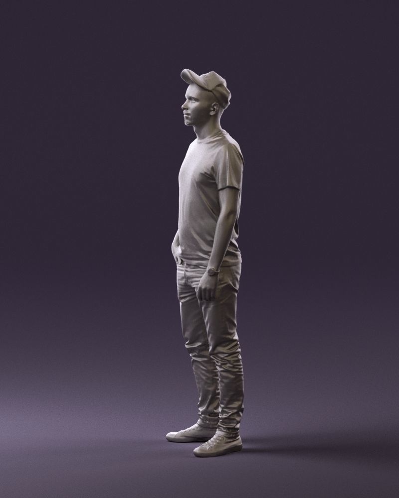 Man in red converse and hat 0406 3D Print Ready 3D print model_25