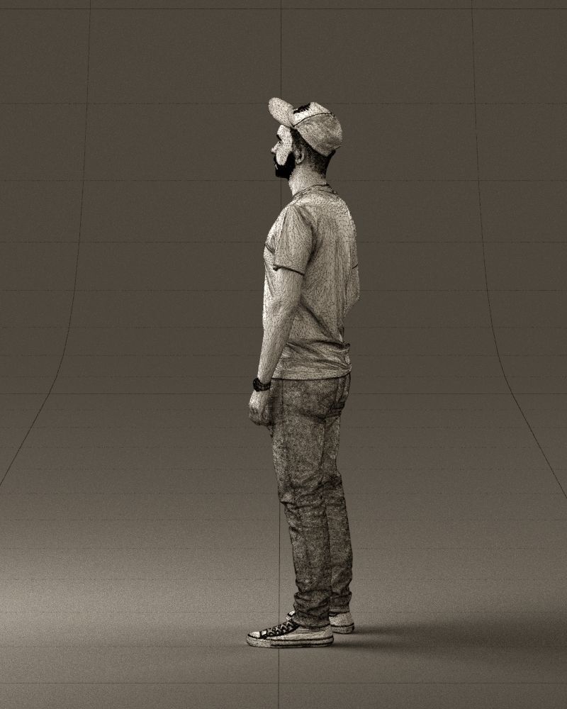 Man in red converse and hat 0406 3D Print Ready 3D print model_23