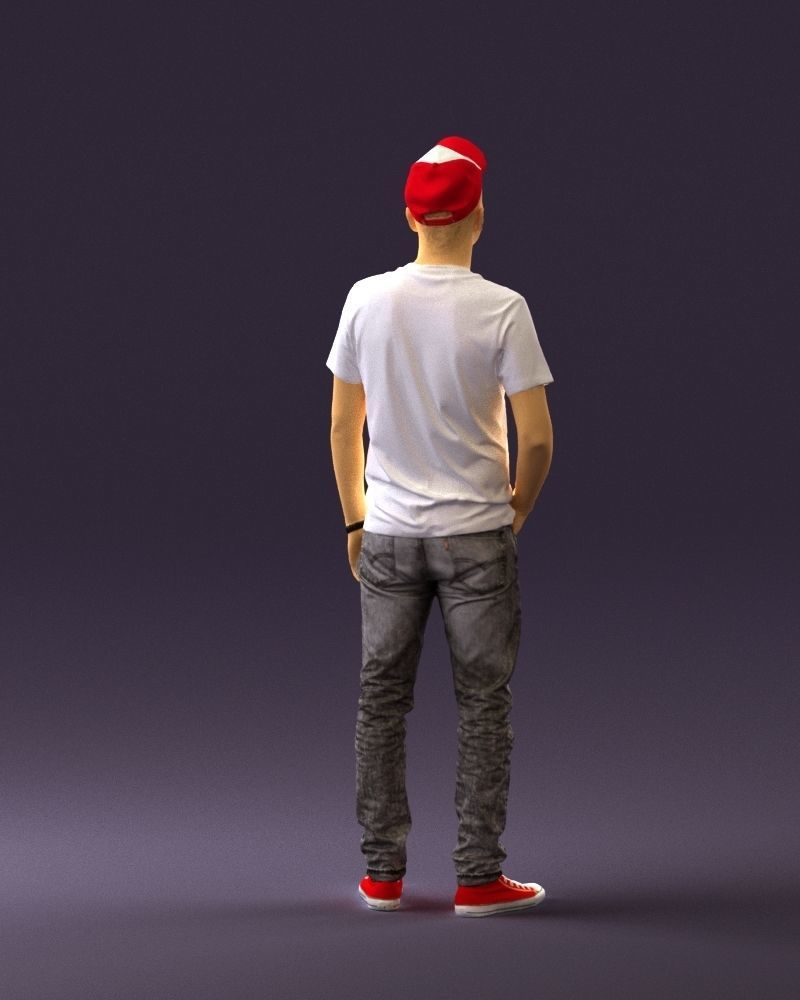 Man in red converse and hat 0406 3D Print Ready 3D print model_15