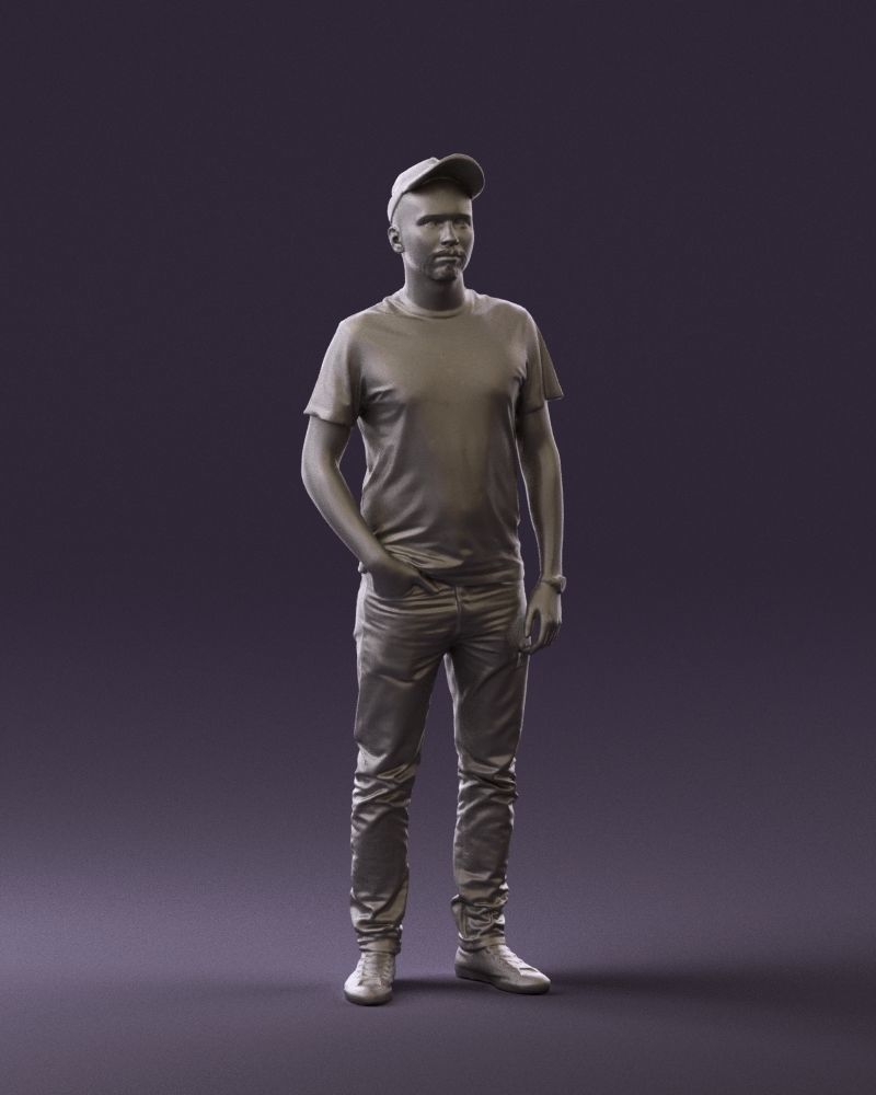 Man in red converse and hat 0406 3D Print Ready 3D print model_34