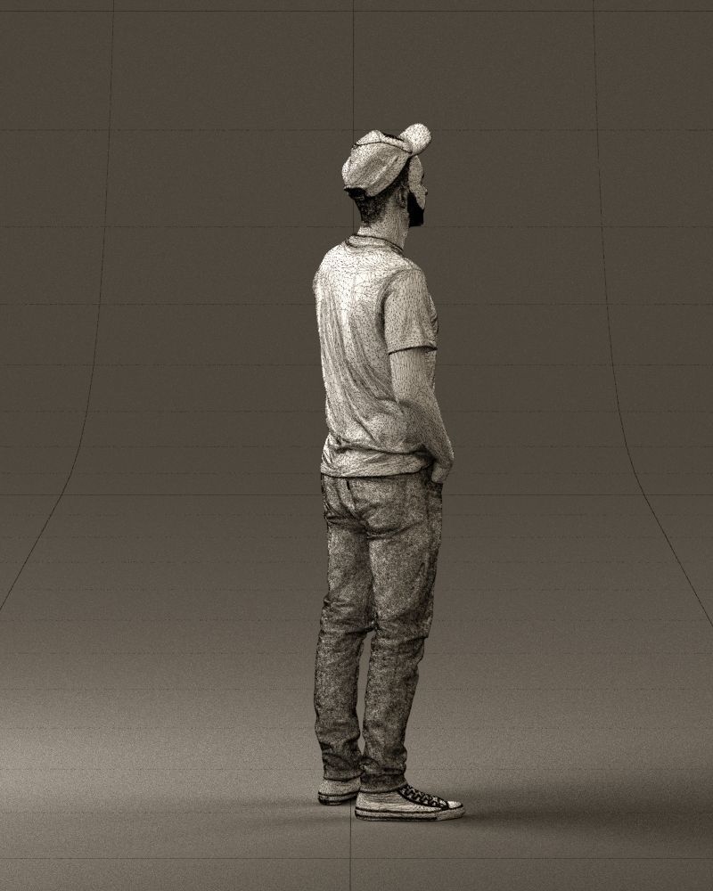 Man in red converse and hat 0406 3D Print Ready 3D print model_14