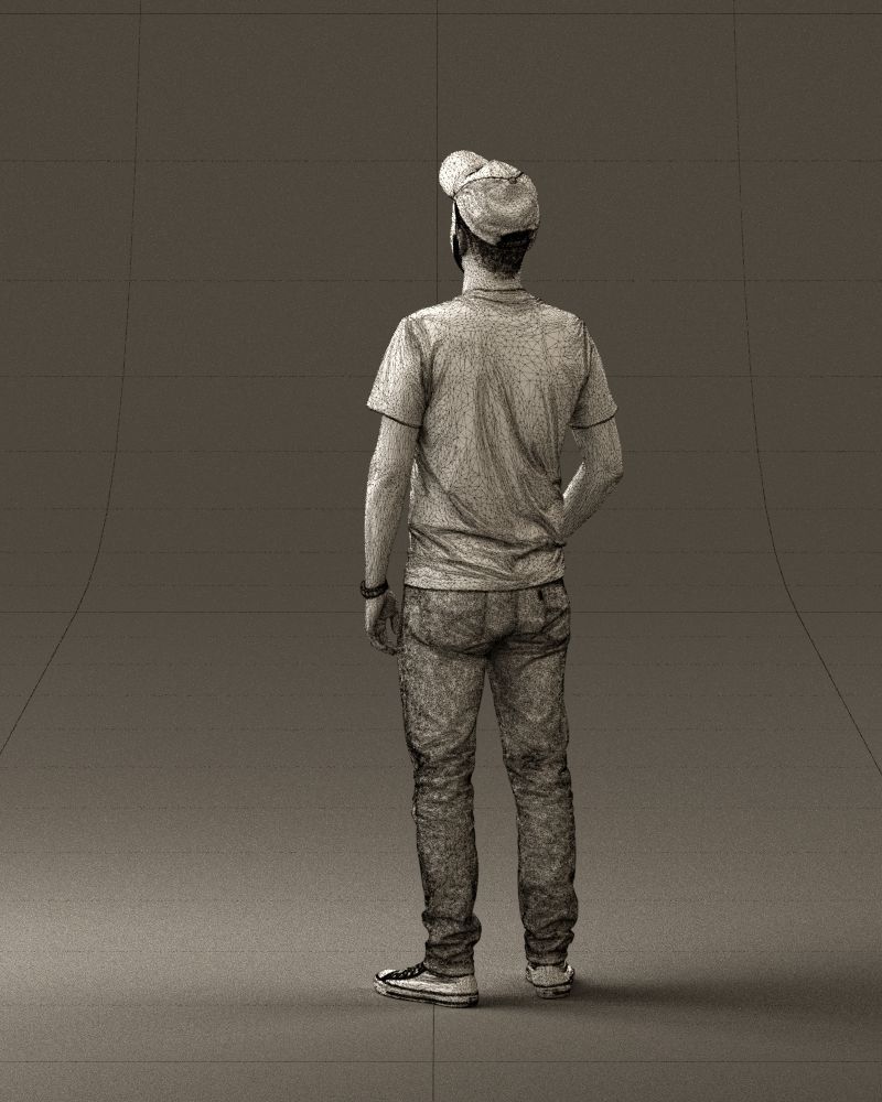 Man in red converse and hat 0406 3D Print Ready 3D print model_20