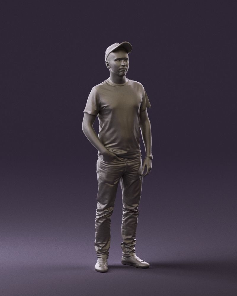 Man in red converse and hat 0406 3D Print Ready 3D print model_37