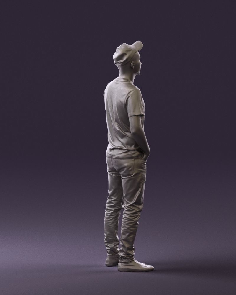 Man in red converse and hat 0406 3D Print Ready 3D print model_13