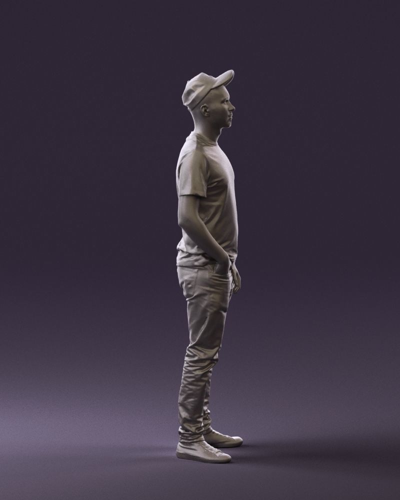 Man in red converse and hat 0406 3D Print Ready 3D print model_10