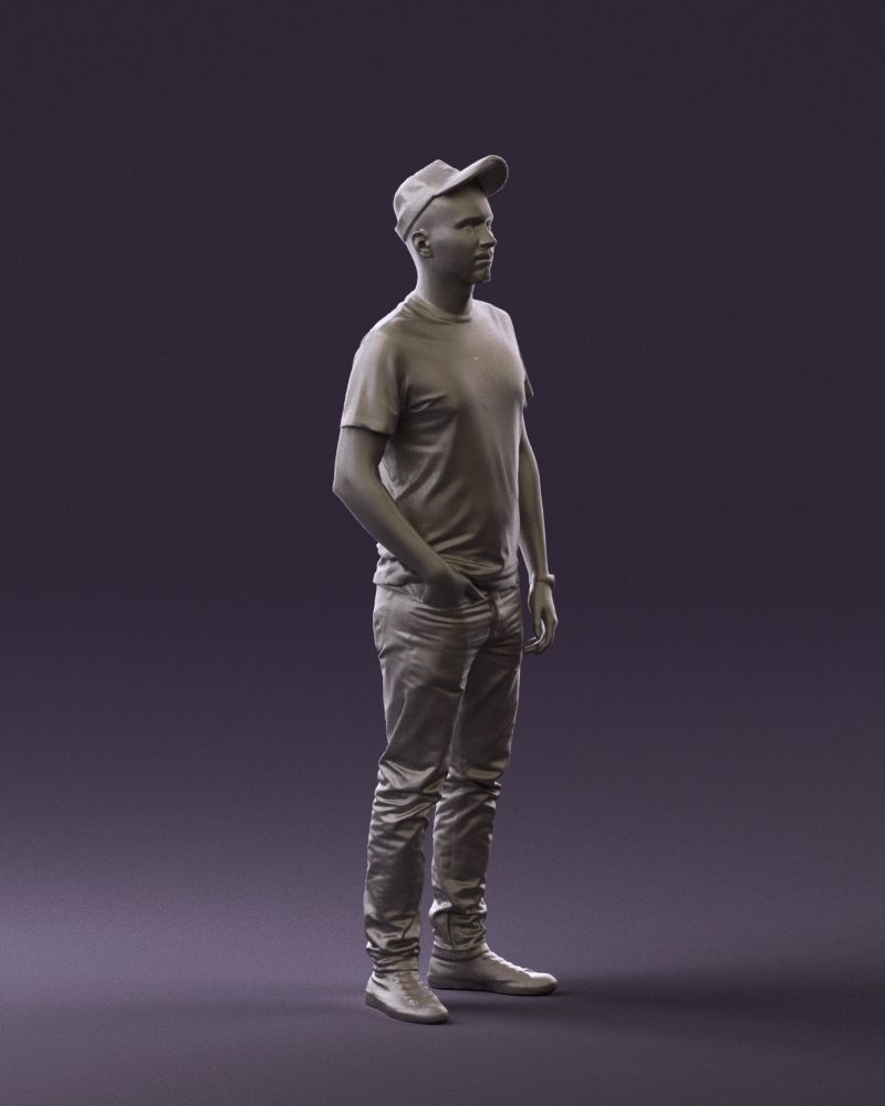 Man in red converse and hat 0406 3D Print Ready 3D print model_7