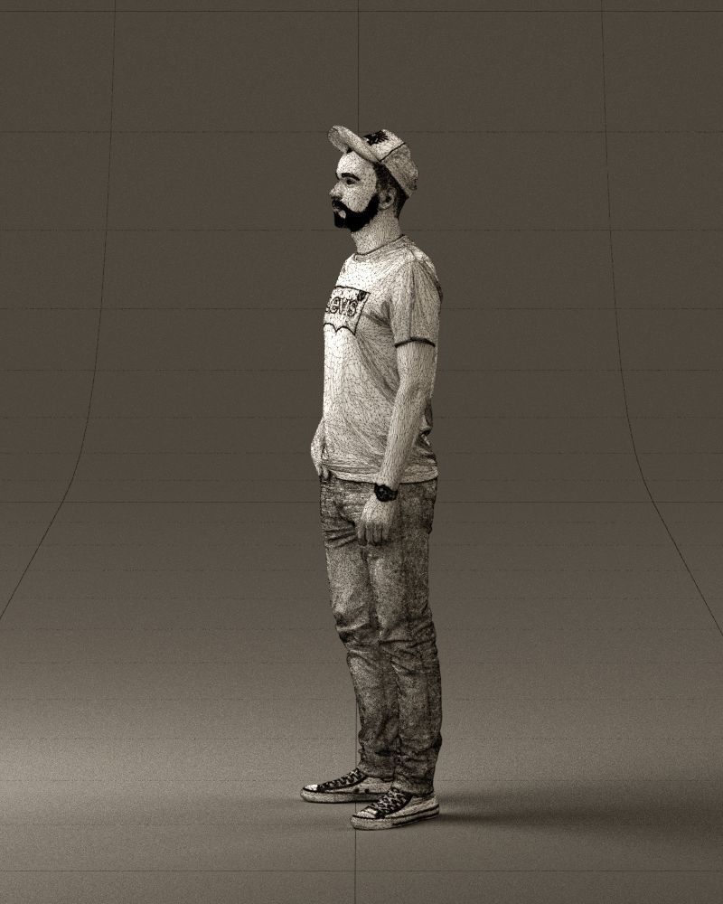 Man in red converse and hat 0406 3D Print Ready 3D print model_26